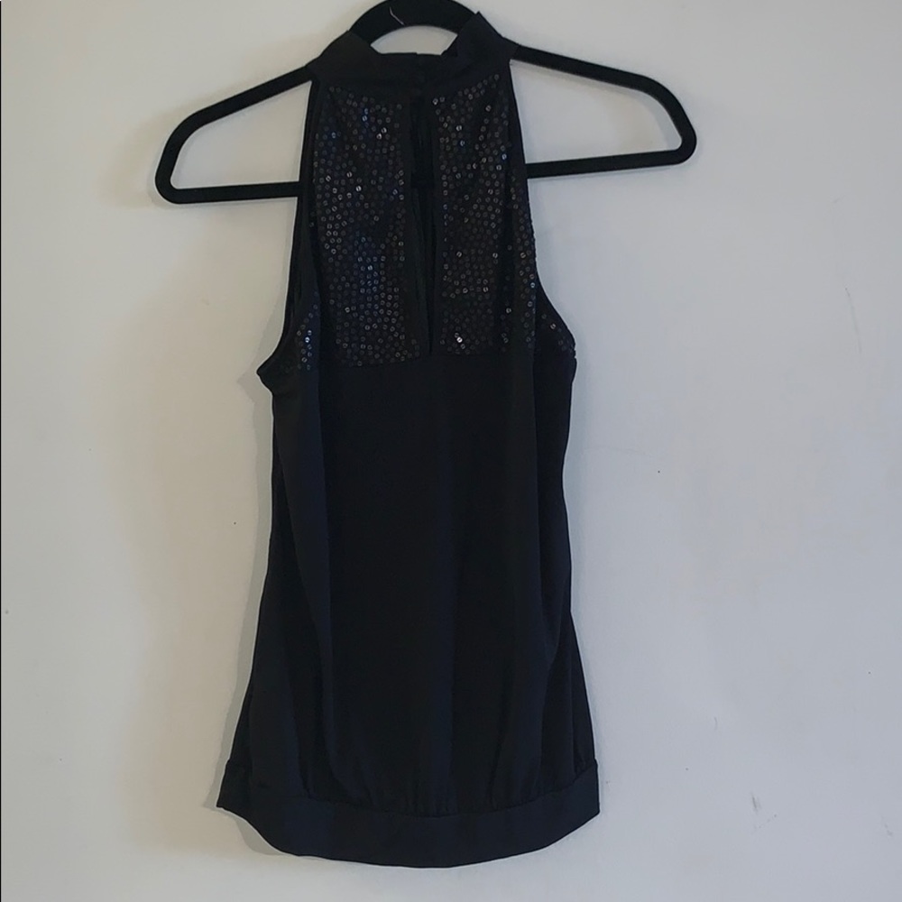 Black halter top with sequins